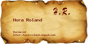 Hora Roland névjegykártya